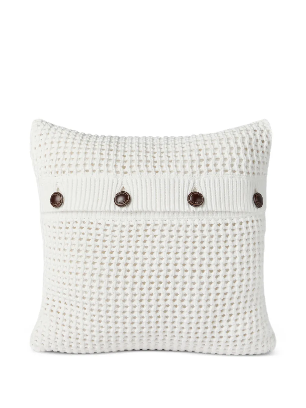 Brunello Cucinelli Cuscino con bottoni - Bianco