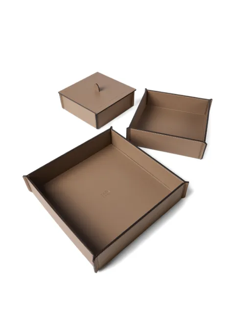 Brunello Cucinelli leather organiser boxes (pack of three)