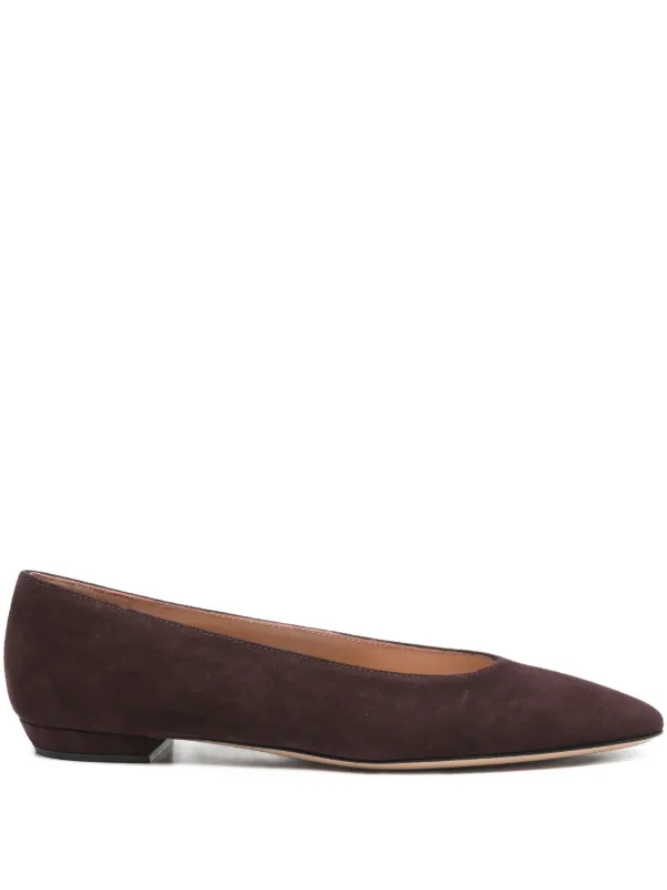 Gianvito Rossi Pointed-toe Ballet Flats in Brown