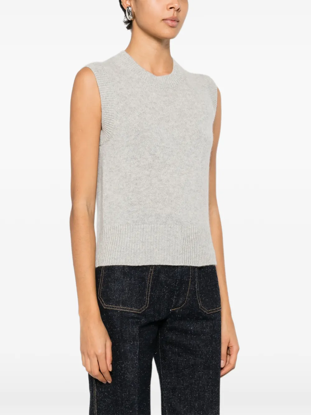  Allude Sleeveless Knitted Top - Grey 