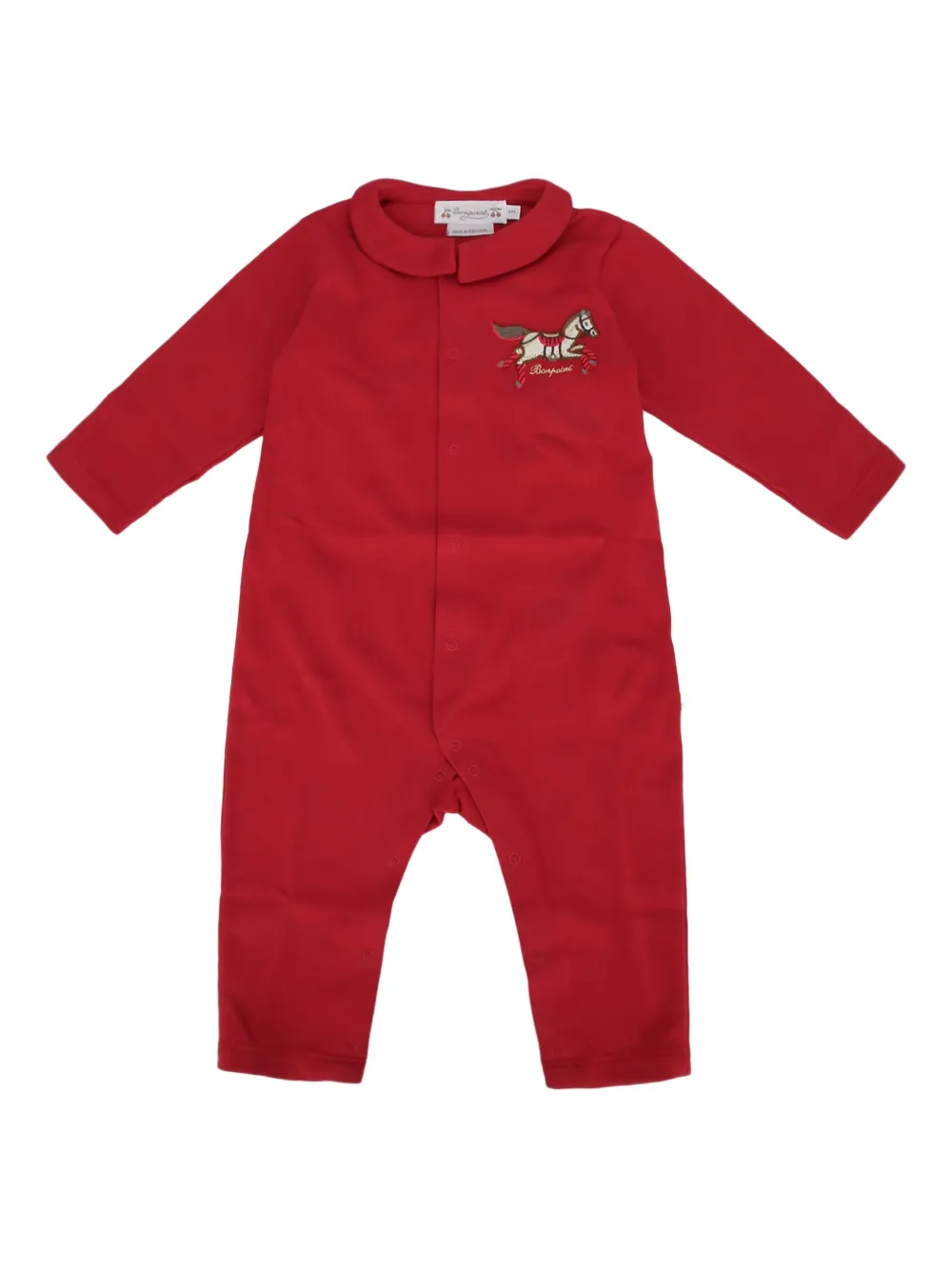 Bonpoint Brynel embroidered collared PAJAMA - Rosso