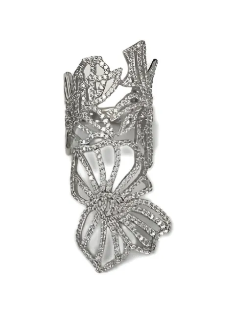 APM Monaco crystal-embellished butterfly ring