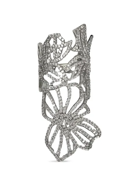 APM Monaco crystal-embellished butterfly ring