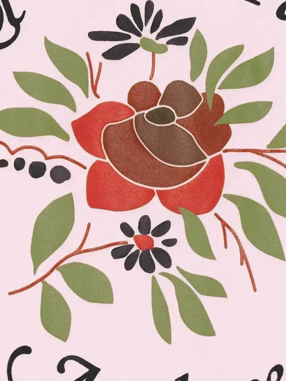 Ribbed Rose-Print T-Shirt