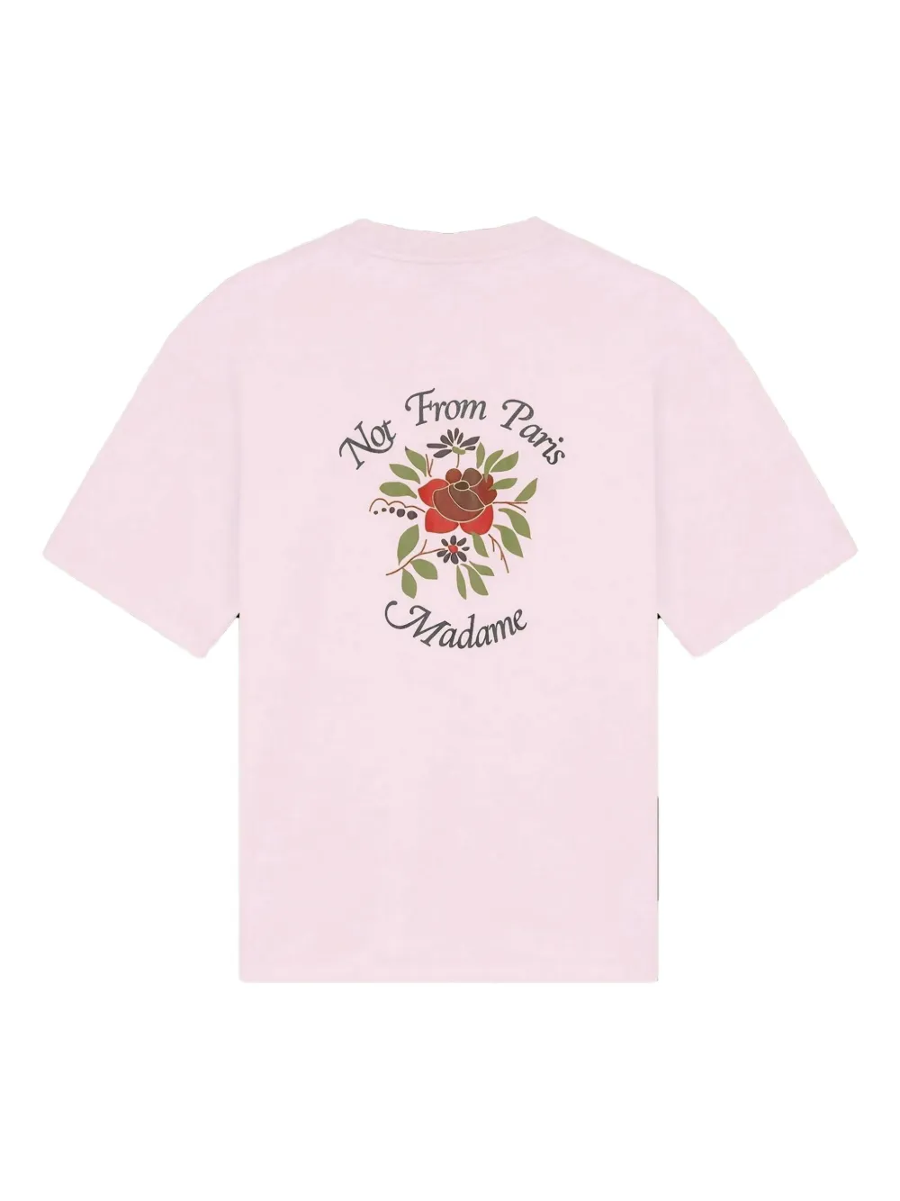 Drôle De Monsieur ribbed rose-print T-shirt - Roze