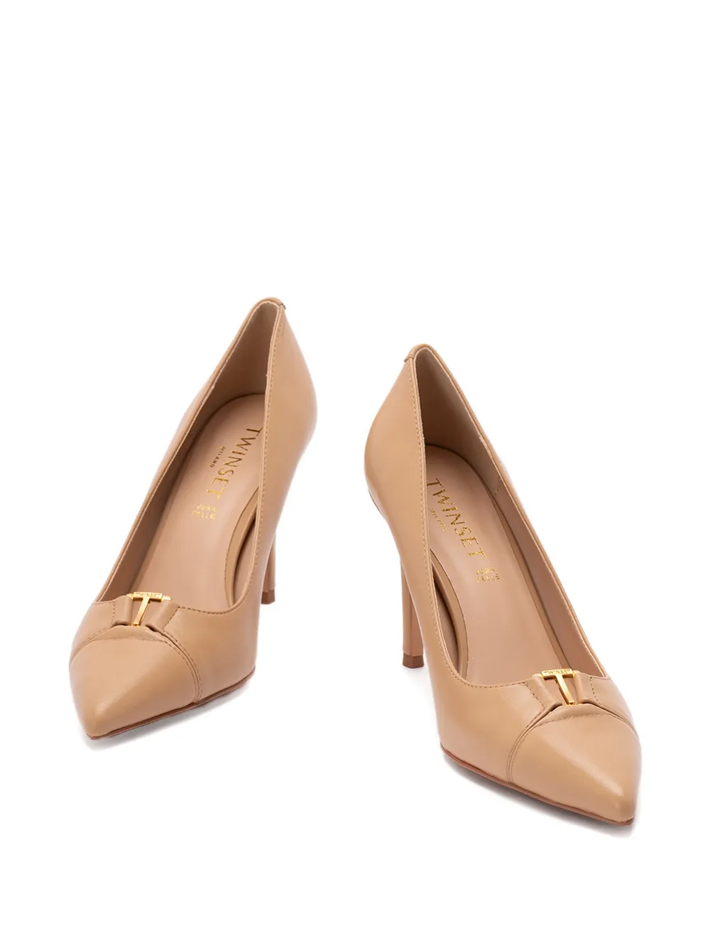 TWINSET pointed buckle pumps Beige