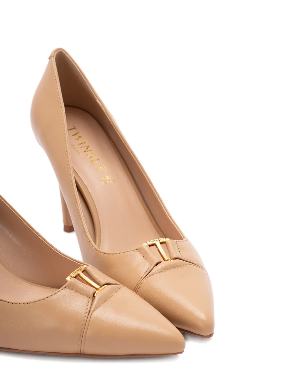 TWINSET pointed buckle pumps Beige