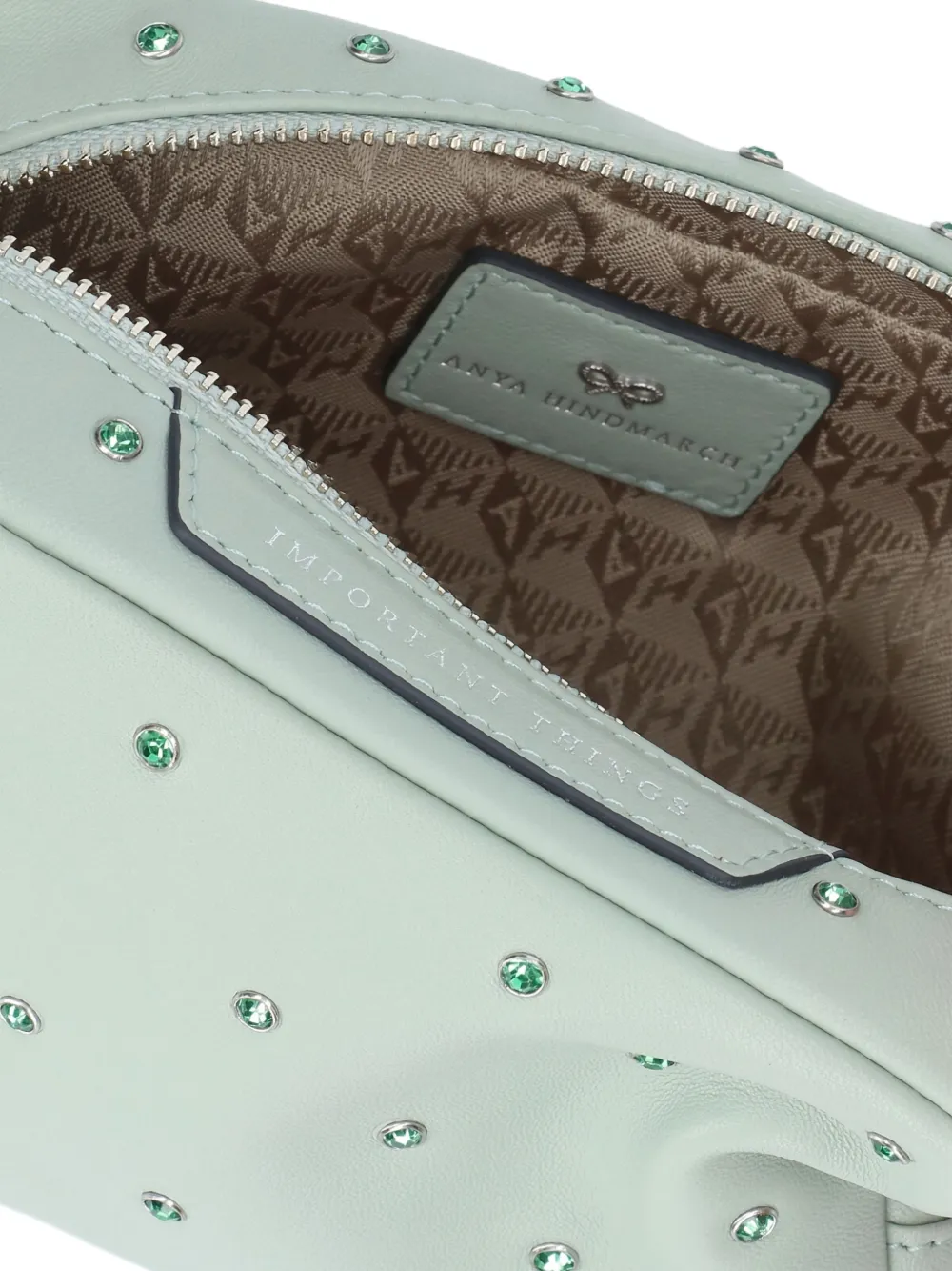 Anya Hindmarch Mini Important Things Clutch Bag in Green, view 4