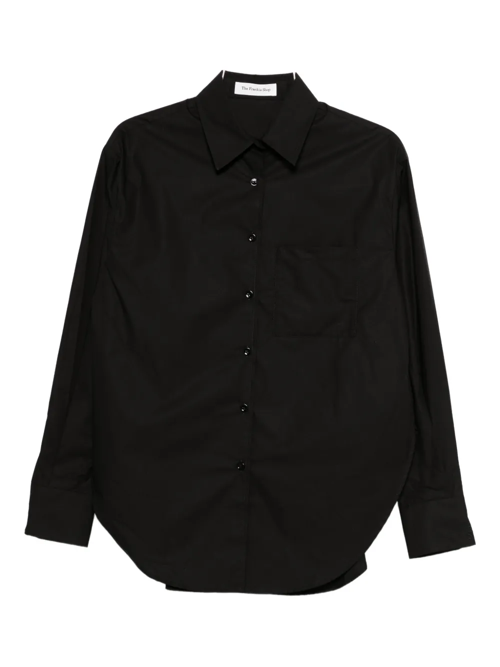 The Frankie Shop Lui curved hem shirt - Nero