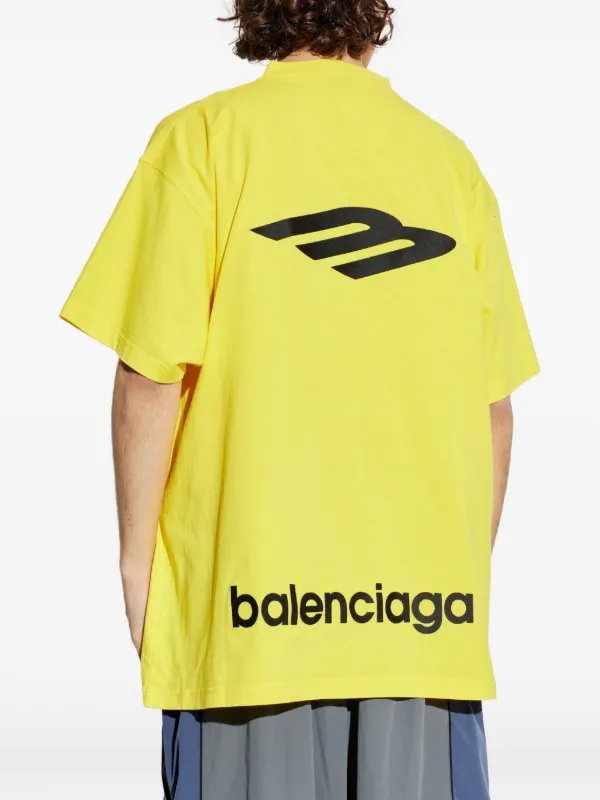 Balenciaga logo-print T-shirt | Yellow | FARFETCH