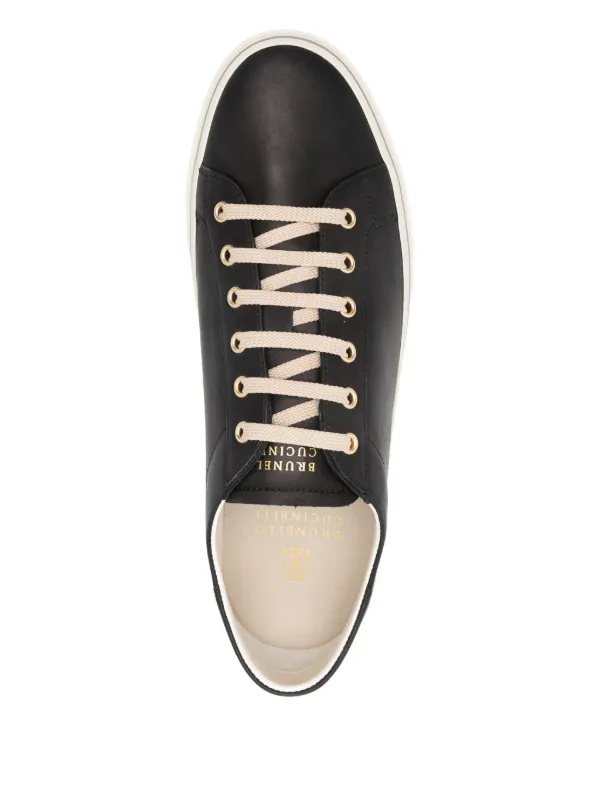 Brunello Cucinelli metallic-eyelet lace-up Sneakers | Black | FARFETCH