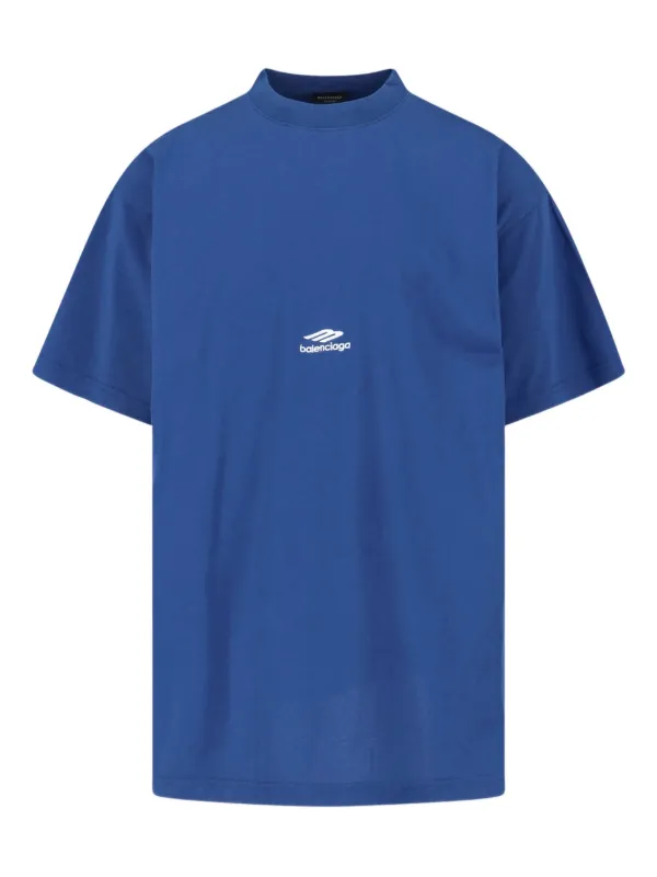 Balenciaga logo-print T-shirt | Blue | FARFETCH