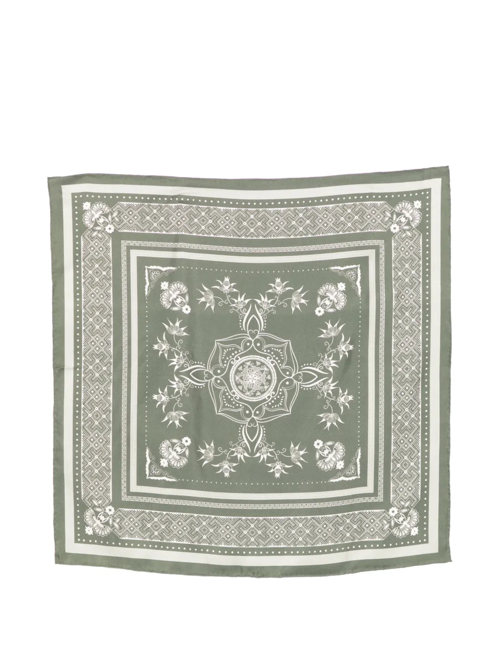 N.Peal Foulard in seta a fiori - Verde