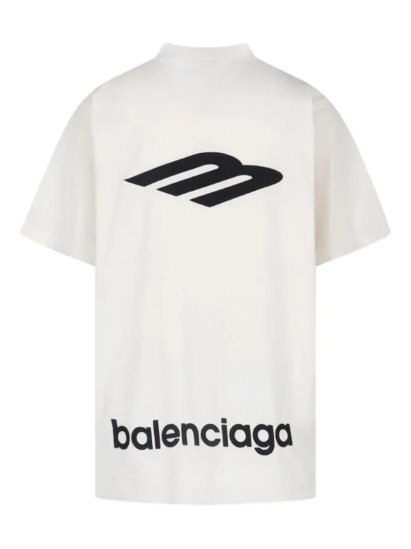 BALENCIAGA ロゴ Tシャツ ホワイト Logo cotton jersey T-shirt in white - Balenciaga | Mytheresa