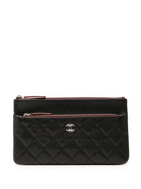 CHANEL Pre-Owned 2020 Quilted Caviar Double Zip Cosmetic Case clutch bag