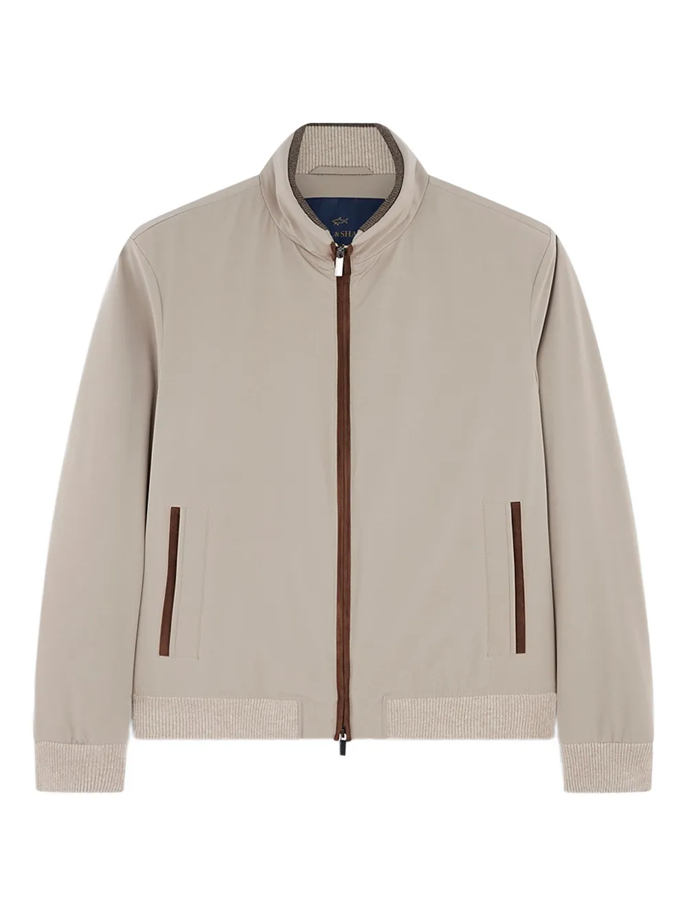 Paul & Shark Typhoon Re-4X4 suede-details bomber jacket - Toni neutri