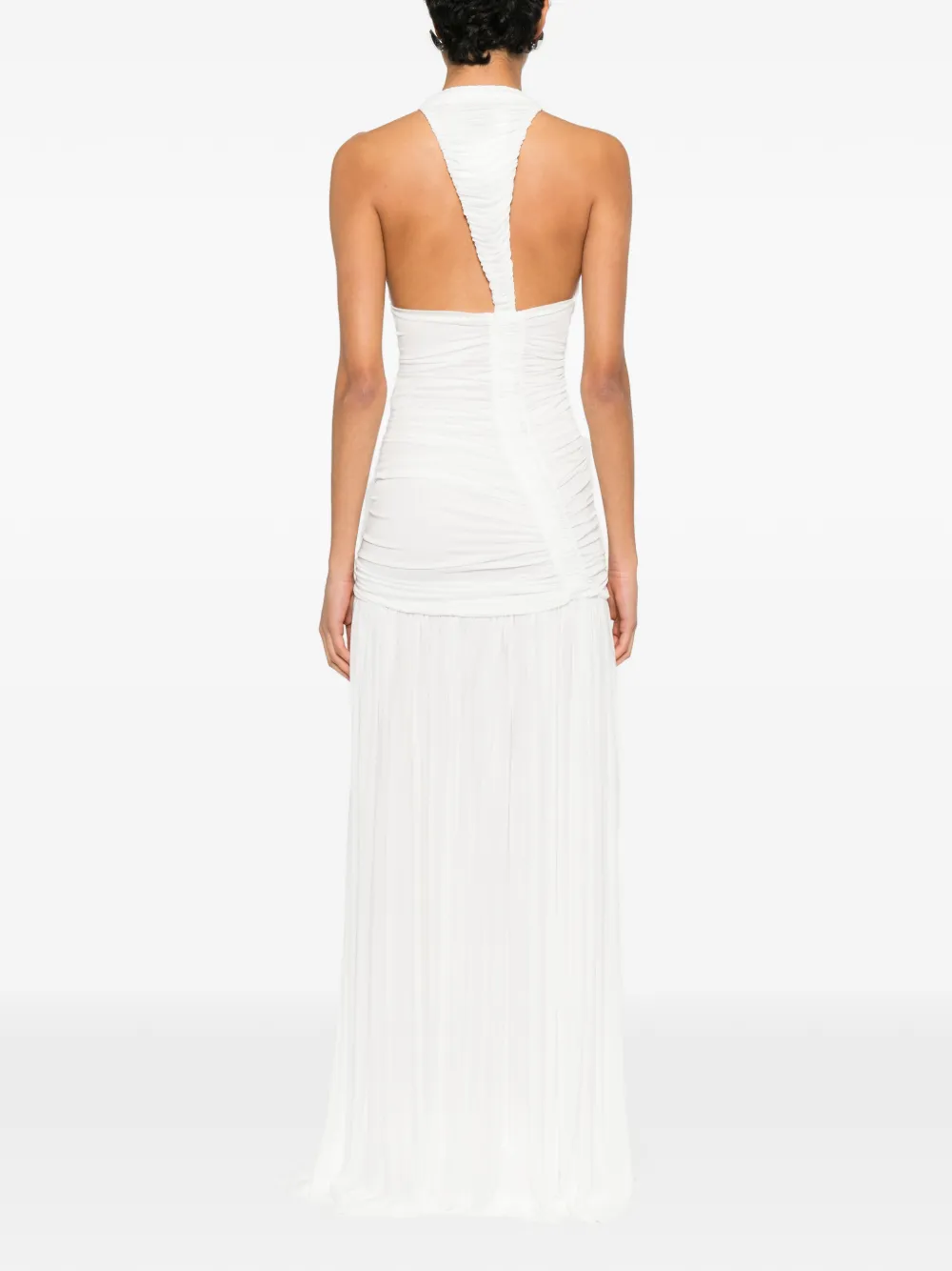 Christopher Esber Orion geplooide maxi-jurk met V-hals Wit