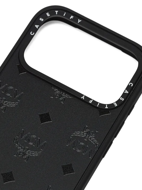 MCM x Casetify monogram-pattern iPhone 17 Pro Case | Black