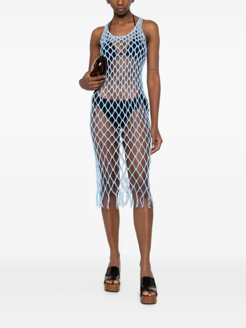 Christopher Esber open knit fringed dress