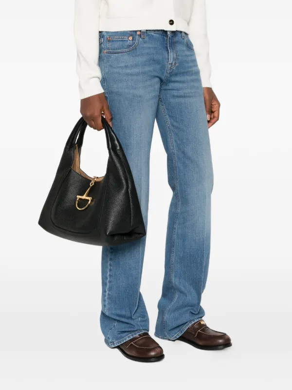 Gucci Horsebit grained-leather Tote Bag | Black | FARFETCH