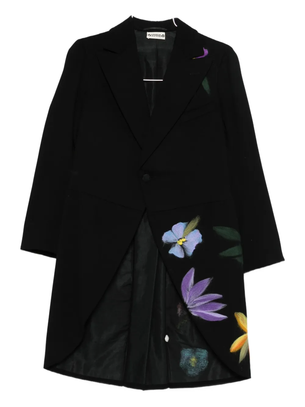 A.N.G.E.L.O. Vintage Upcycling Cappotto a fiori - Nero