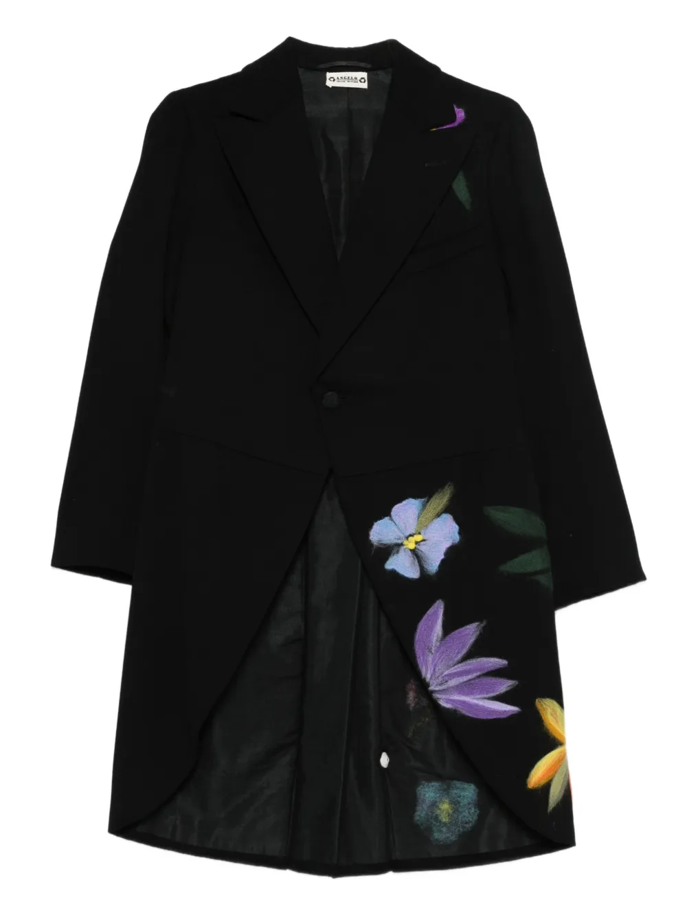 A.N.G.E.L.O. Vintage Upcycling Cappotto a fiori - Nero