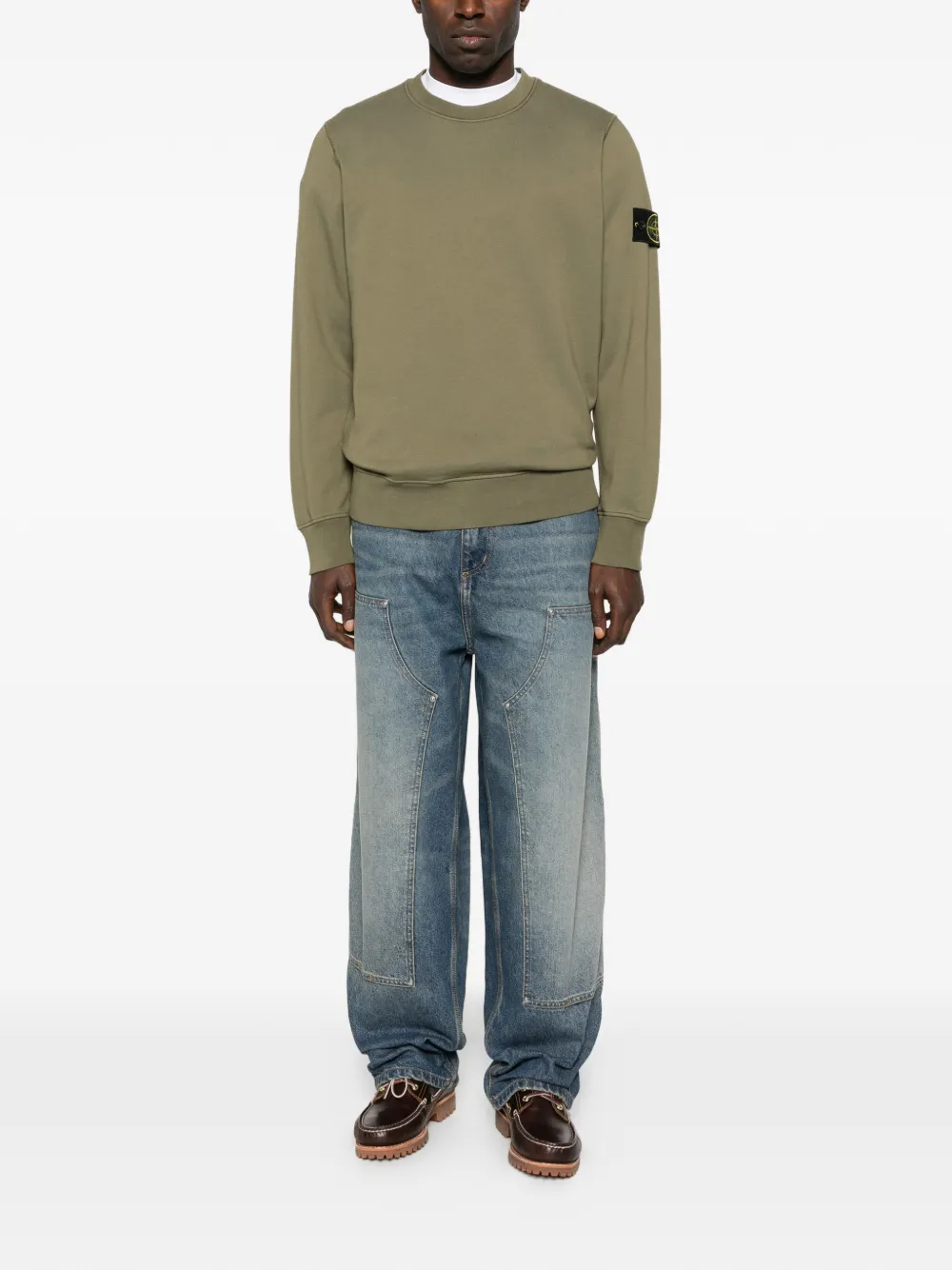 Stone Island logo patch sweatshirt - Groen