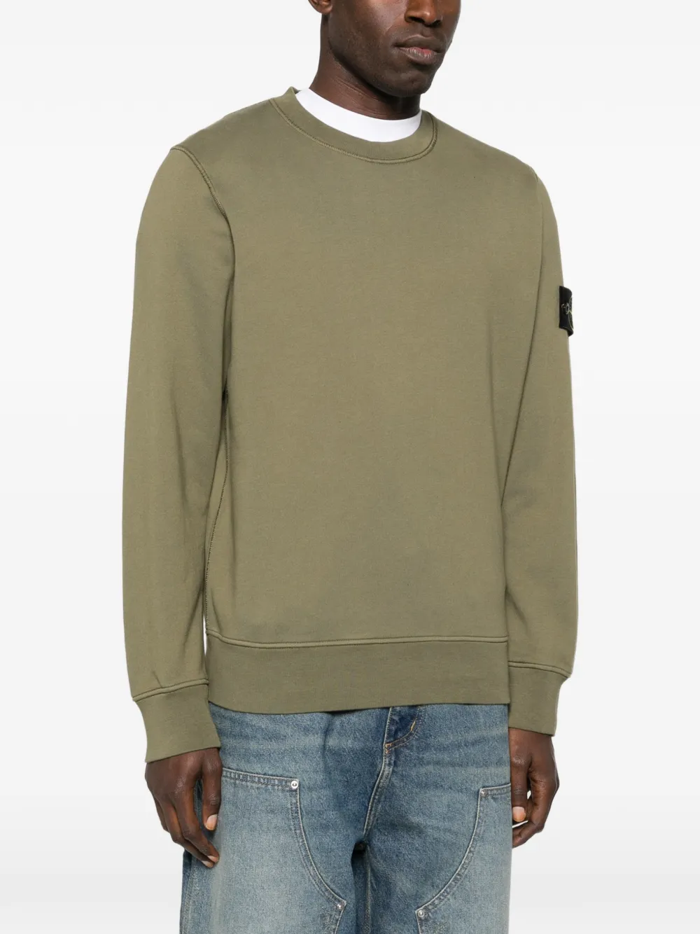 Stone Island Sweater met logopatch Groen