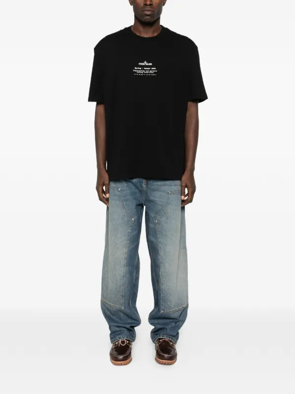 Stone Island 2100001 Organic Cotton Jersey T-shirt | Black | FARFETCH