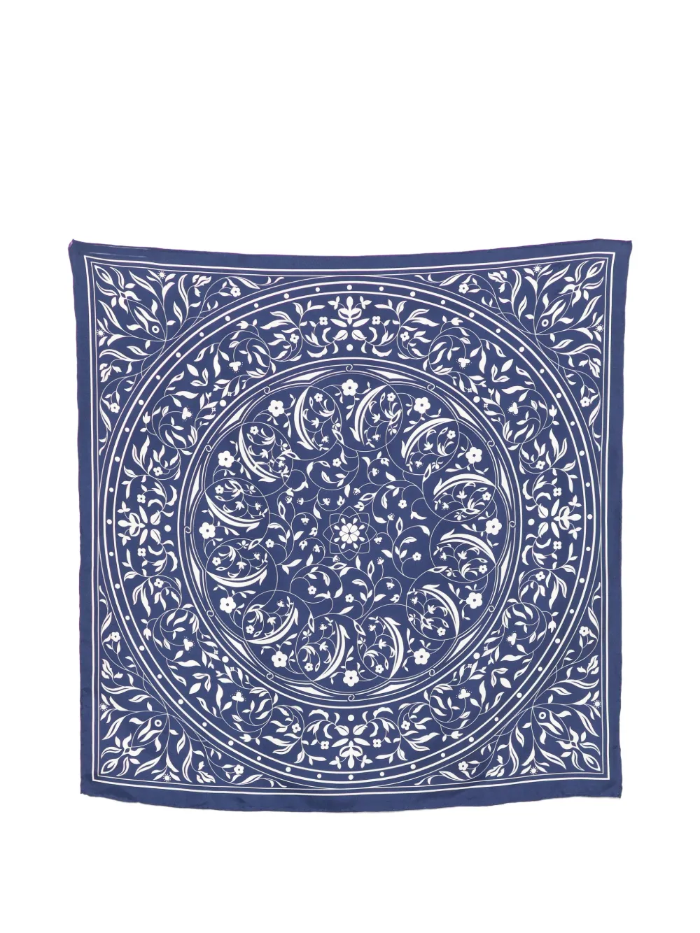 N.Peal Foulard in seta a fiori - Blu