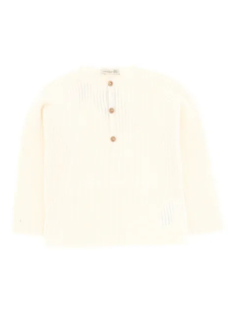 Wedoble button ribbed sweater