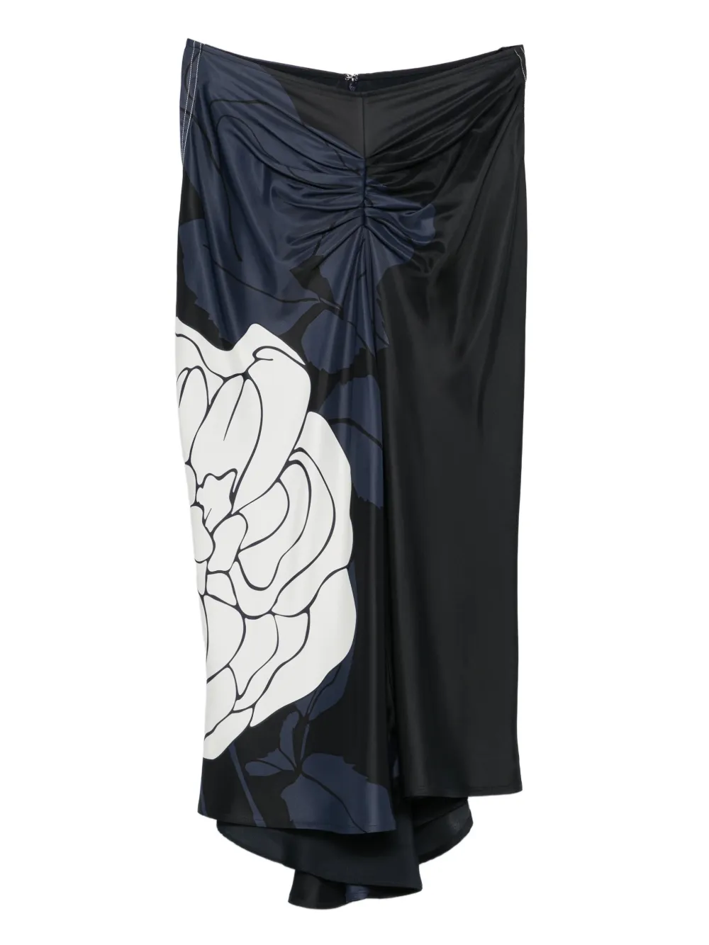 Victoria Beckham floral-print midi skirt - Nero