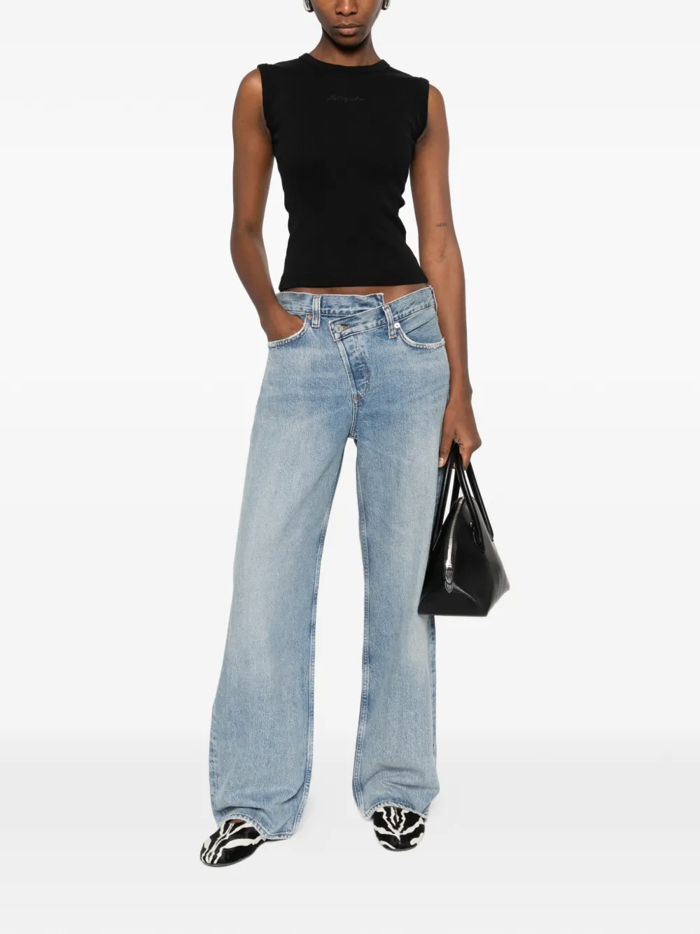  Axel Arigato Ribbed Knit Top - Black 