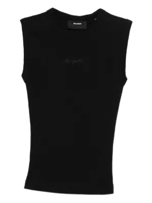 Moncler logo-embroidered Tank Top | Black | FARFETCH