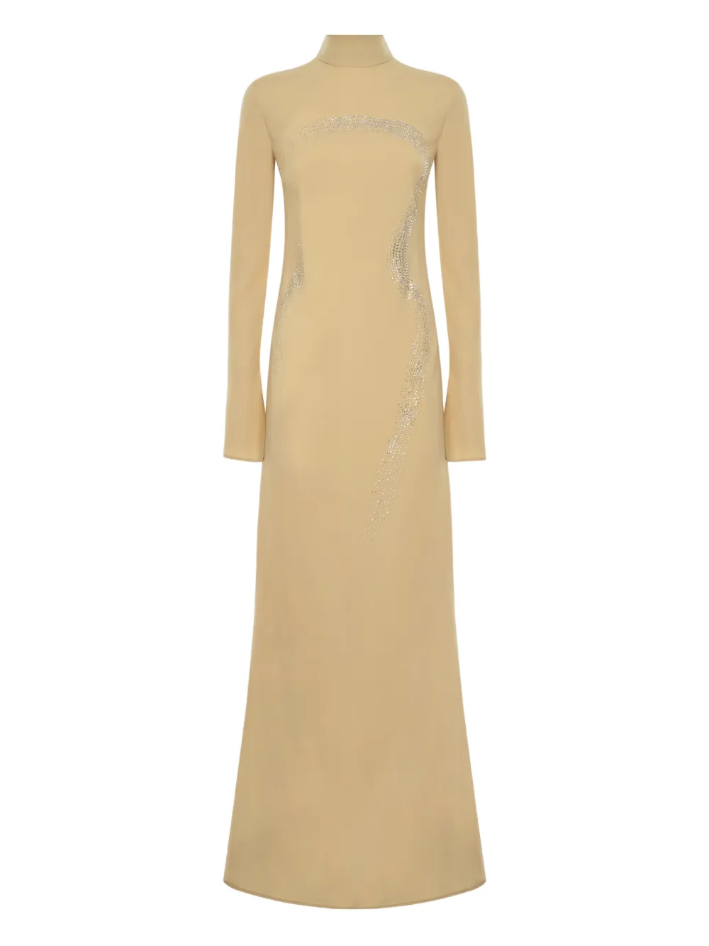 Taller Marmo Ziegfeld embellished high-neck maxi dress - Toni neutri