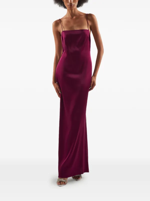 taller marmo purple dress Taller Marmo, Bacall draped satin gown, Women, Purple, XL, Dresses, Materialmix