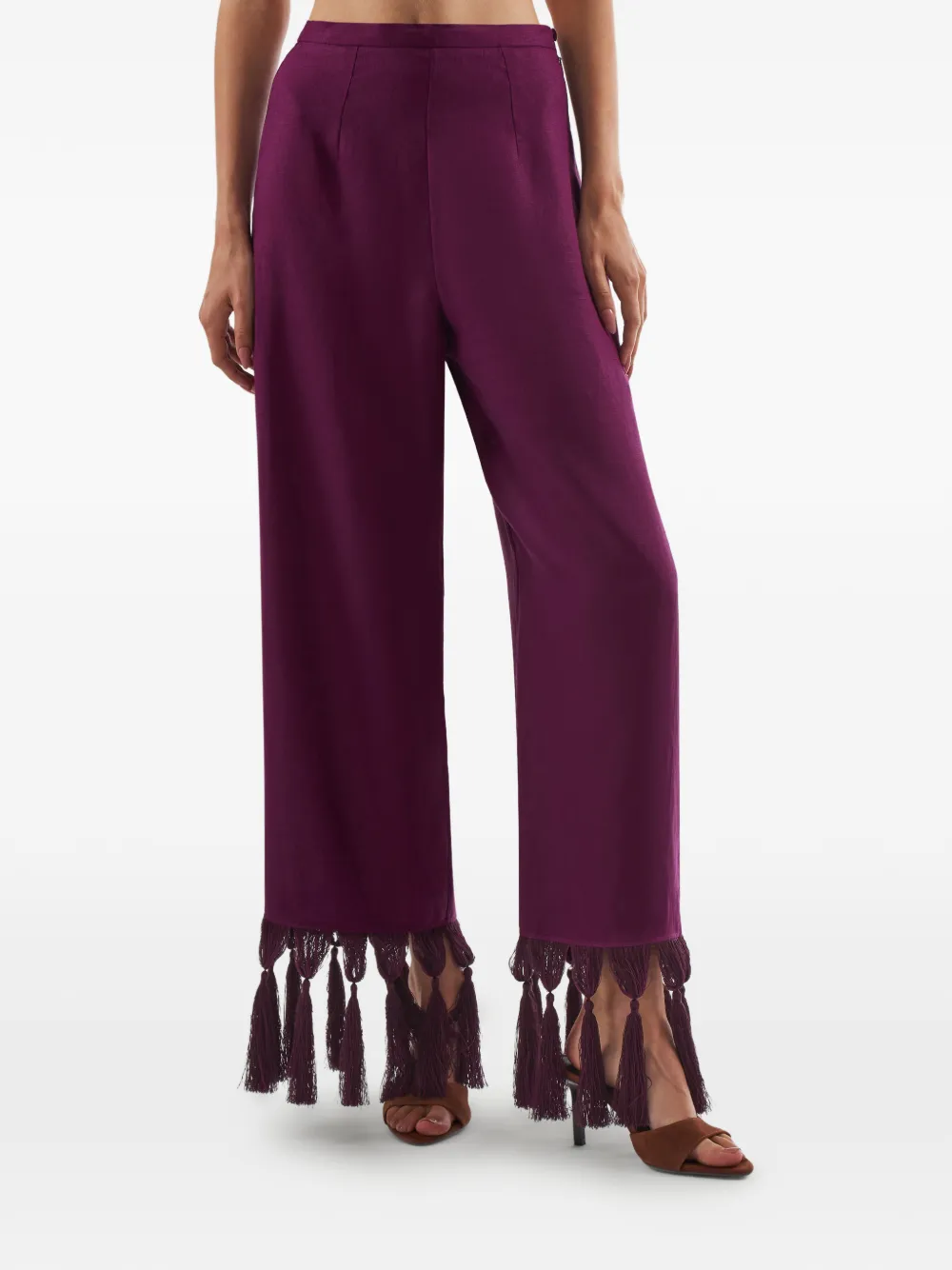  Taller Marmo Marlino Fringed Trousers - Purple 