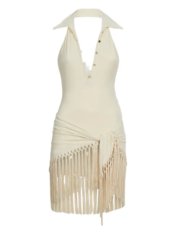 Taller Marmo Tropicana Fringe Swimsuit | Neutrals | FARFETCH