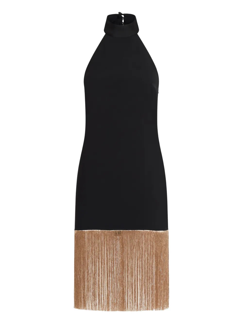 Taller Marmo Berlin halterneck fringed mini dress - Black