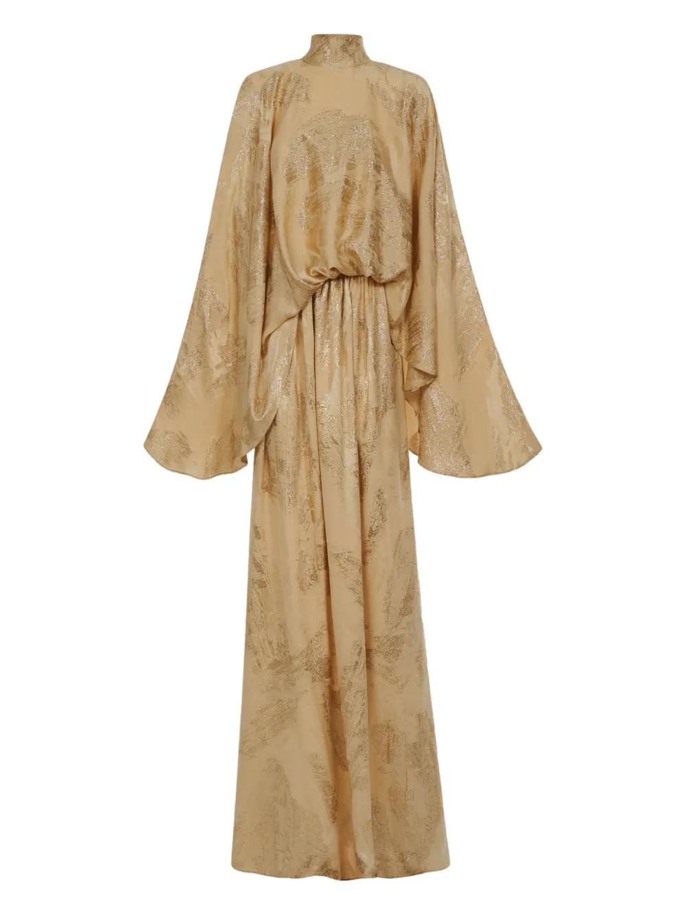 Taller Marmo Lamarr long-sleeve high-neck maxi dress - Oro