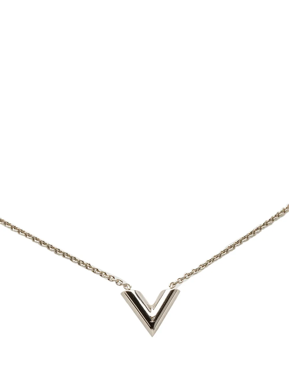 Louis Vuitton Pre-Owned 2021 Silver Plated Essential V Supple Necklace costume necklace - Argento