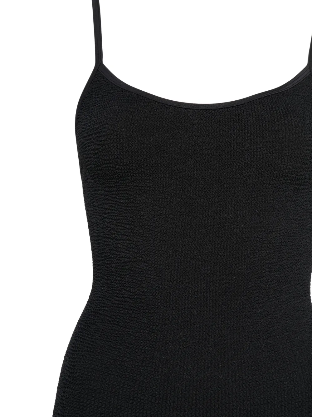  Hunza G Pamela Romper Spaghetti Strap Swimsuit - Black 