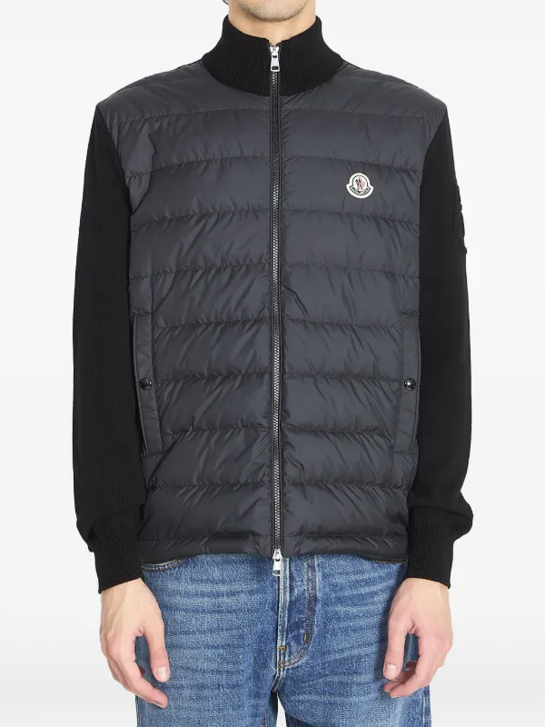 Moncler パデッドジップアップ カーディガン | ブラック | FARFETCH JP