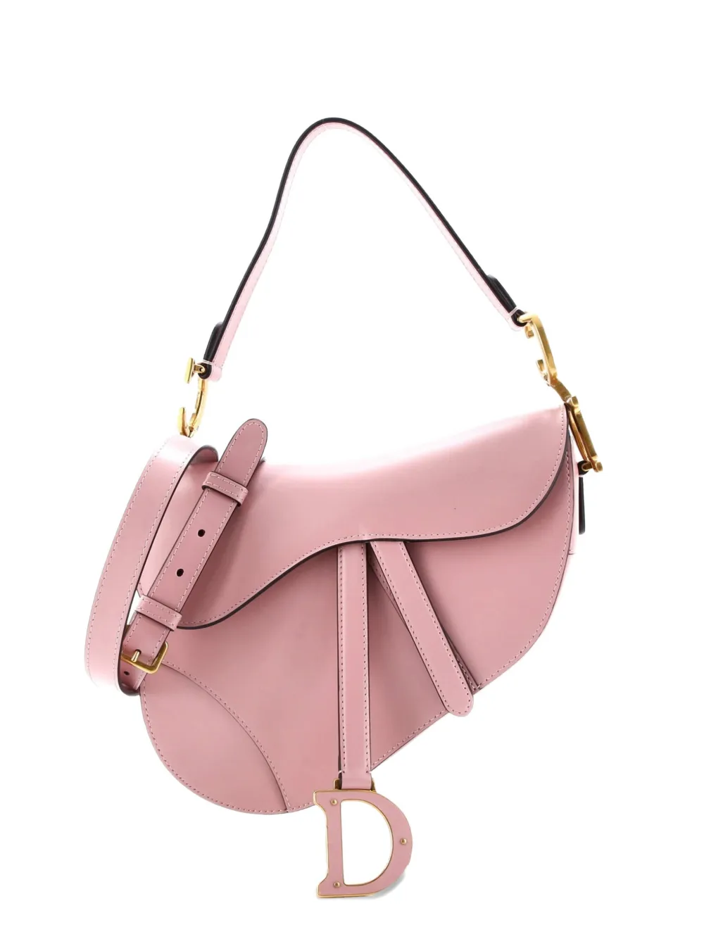 Christian Dior Pre-Owned Saddle Handbag with Strap Leather Medium shoulder bag - Rosa