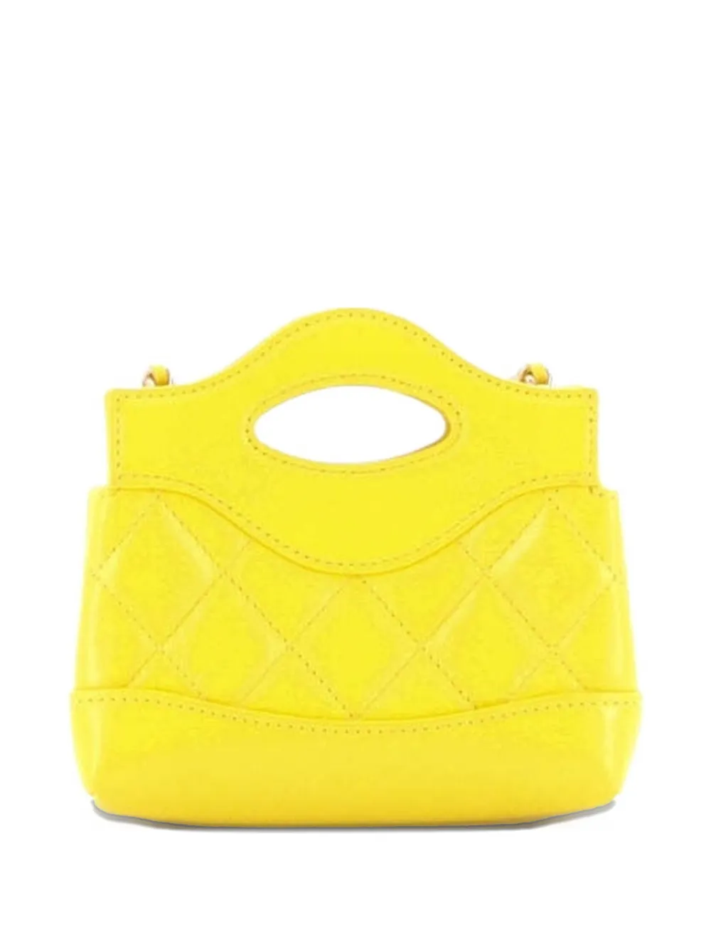 CHANEL Pre-Owned 31 Shopping Bag Clutch with Chain Quilted Calfskin Nano crossbody bag - Giallo