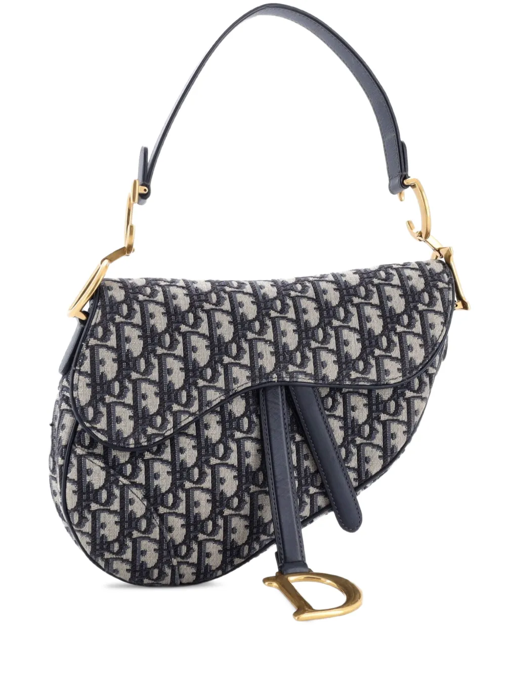 Christian Dior Pre-Owned Saddle Handbag Oblique Canvas Medium shoulder bag - Blu