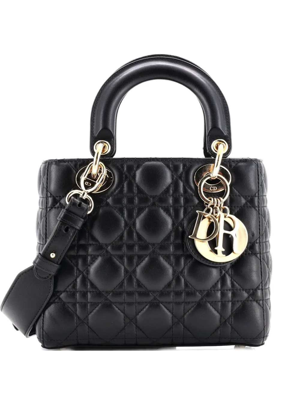 Christian Dior Pre-Owned My ABCDior Lady Dior Bag Cannage Quilt Leather Small satchel - Nero