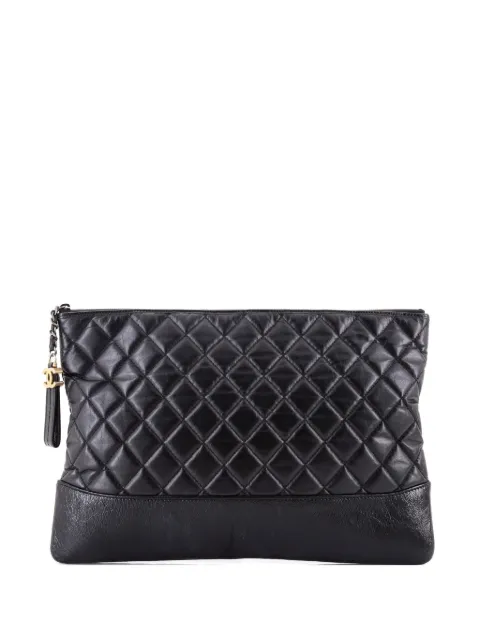 CHANEL Pre-Owned Gabrielle O Case Quilted Aged Calfskin Large clutch bag