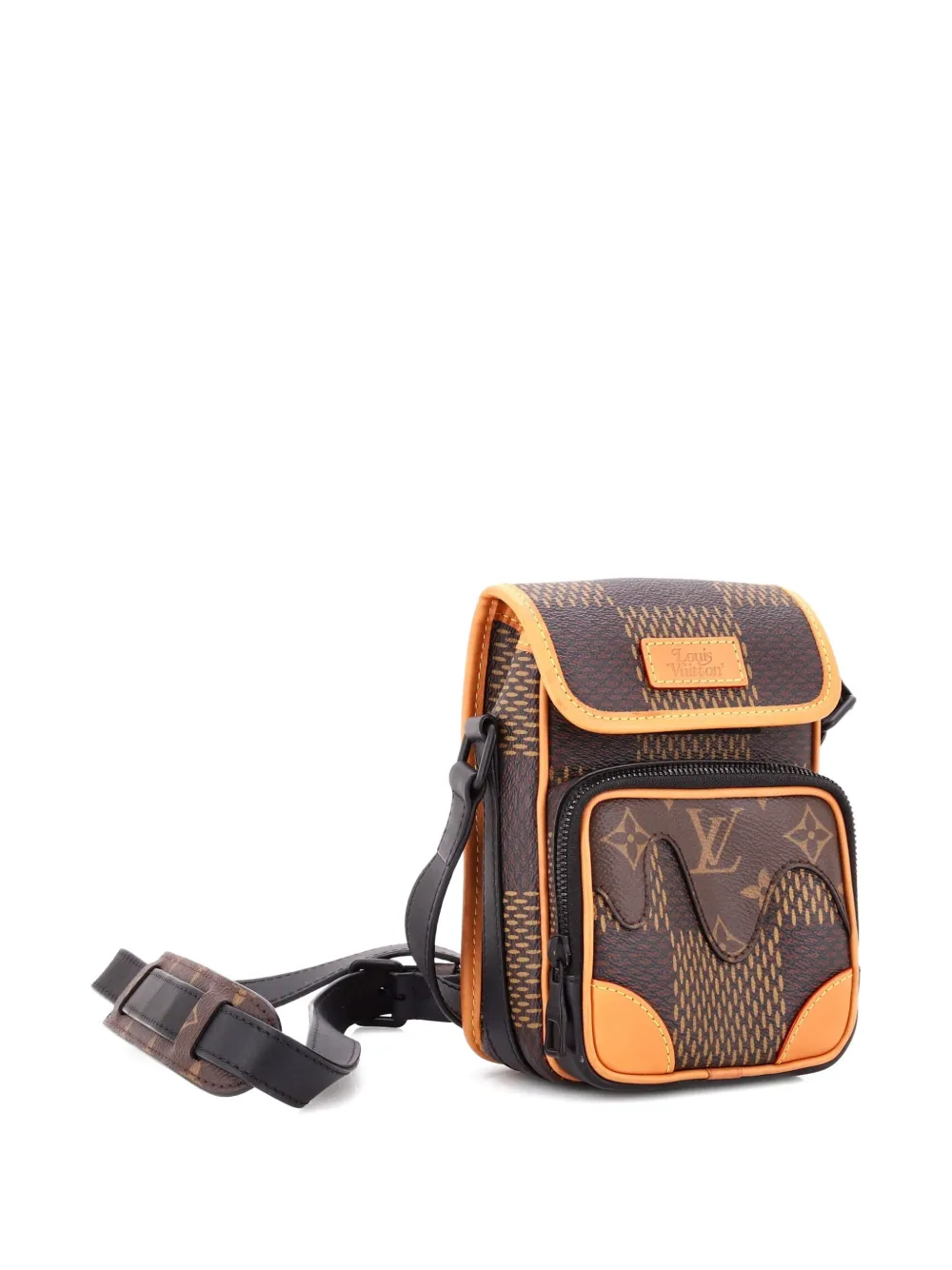 LOUIS VUITTON Pre-owned Nigo Amazone Messenger Bag Limited Edition Giant Damier And Monogram Canvas Nano Crossbody Bag In Brown