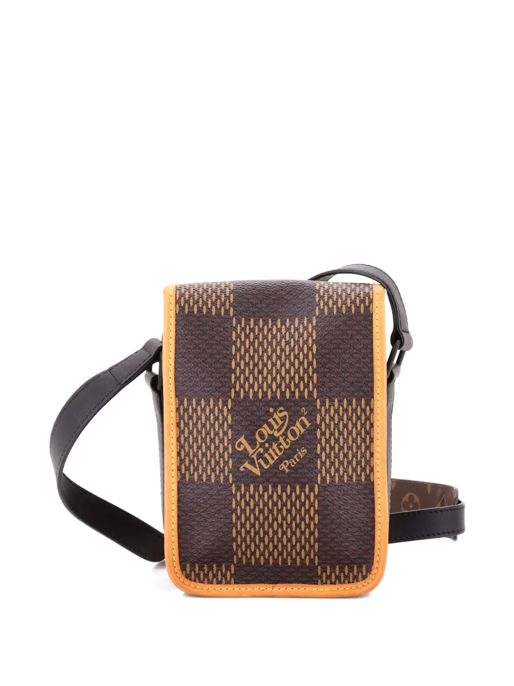 LOUIS VUITTON Pre-owned Nigo Amazone Messenger Bag Limited Edition Giant Damier And Monogram Canvas Nano Crossbody Bag In Brown